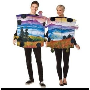 Mens womens Rasta Imposta Landscape Puzzle Pieces Couples Halloween Costumes